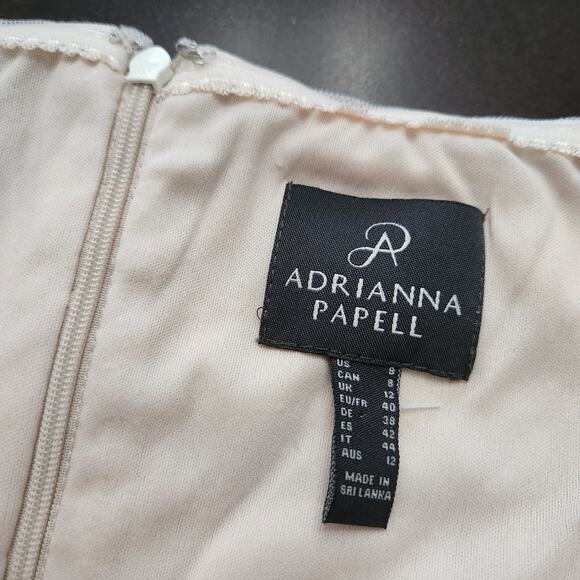 NWT Adrianna Papell Sequin Off-The-Shoulder Dress Ivory Size 8 - Picture 2 of 5